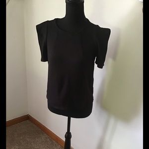 Puff sleeves black top